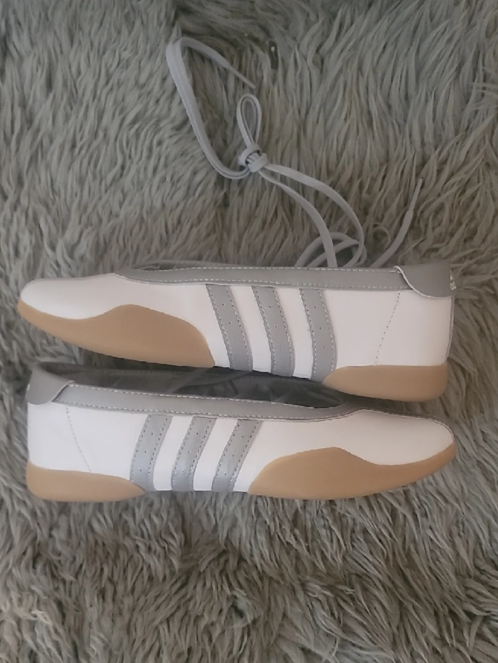adidas Women's White and Gray Slip-On Ballet Flats - Picture 6 of 10